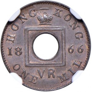 Foreign coins - HONG KONG Vittoria (1842-1901) Mil 1866 - KM 3 CU TOP POP, m...
