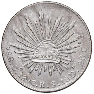 Monnaies étrangères - MEXIQUE 8 Reales 1896 Go RS - KM 377.8 AG (g 27,05)...