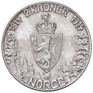 Foreign coins - NORWAY Haakon VII (1905-1958) 2 Kroner 1914 Konsberg - KM ...