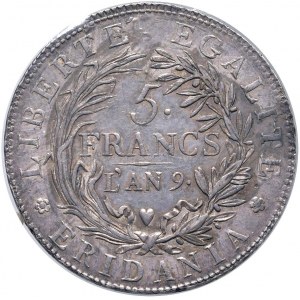 Italian Coins - TORINO Repubblica subalpina (1800-1802) 5 Francs An. 9 - Gi...