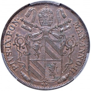 Papal - Pio IX (1846-1878) Baiocco 1847 An. II - Munt. 31b CU R In s...