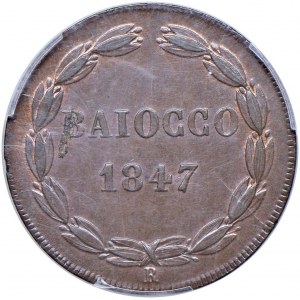 Papal - Pio IX (1846-1878) Baiocco 1847 An. II - Munt. 31b CU R In s...