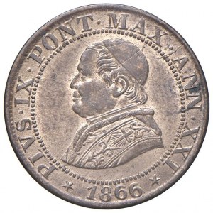 Papal - Pio IX (1846-1878) Mezzo Soldo 1866 An. XXI - Nomisma 905 CU...