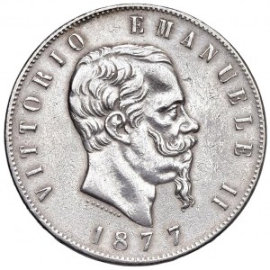 Savoy - Vittorio Emanuele II (1861-1878) 5 Lire 1877 R - Nomisma 901...