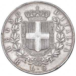 Savoy - Vittorio Emanuele II (1861-1878) 5 Lire 1877 R - Nomisma 901...