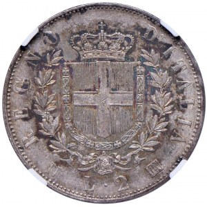 Savoy - Vittorio Emanuele II (1861-1878) 2 Lire 1863 N stemma - Nomi...
