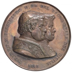 Medaile - NAPLES Ferdinand II. Bourbonský (1830-1859) Medaile 1848 De...