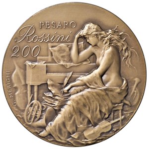 Medaile - Gioachino Rossini (1792-1868) 1992 Medaile k 200. výročí Pesara