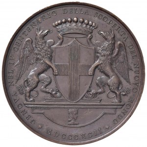 Medaile - Kryštof Kolumbus (1451-1506) Medaile 1892 IV. sté výročí ...