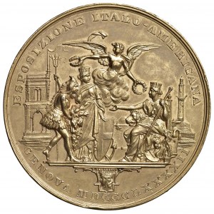 Medaile - Kryštof Kolumbus (1451-1506) Medaile 1892 Italská výstava Medaile...