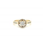 YELLOW GOLD RING - 2.20 GR WITH DIAMONDS - DH-R201