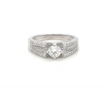 18K WHITE GOLD RING - 4.81 GR WITH DIAMONDS - DH-R768