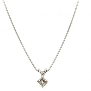 WHITE GOLD CHOKER NECKLACE WITH 0.39 CT DIAMOND - PND30407