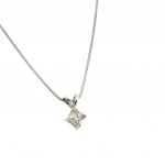 WHITE GOLD CHOKER NECKLACE WITH 0.39 CT DIAMOND - PND30407