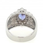 WHITE GOLD RING 9.47G WITH TANZANITE AND DIAMONDS - R20201B