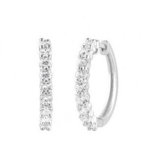 HOOP EARRINGS IN GOLD 2.75 GR WITH DIAMONDS - 87 - HOOP EARRING