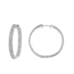 HOOP EARRINGS WITH LAB GROWN DIAMONDS 8 GR - CL-88 - HOOP EARRING