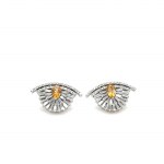 EARRINGS IN WHITE GOLD 6.04 GR WITH CITRINE QUARTZ - DH-E305