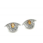 EARRINGS IN WHITE GOLD 6.04 GR WITH CITRINE QUARTZ - DH-E305