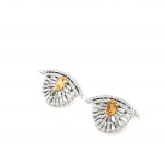 EARRINGS IN WHITE GOLD 6.04 GR WITH CITRINE QUARTZ - DH-E305