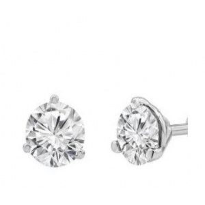 EARRINGS IN WHITE GOLD WITH LAB GROWN DIAMONDS 0.72 GRAMS - 3 - MARTINI STUDS