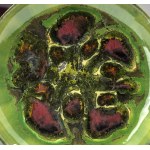 Pair of platters - mottled glazed ceramics, 1970s