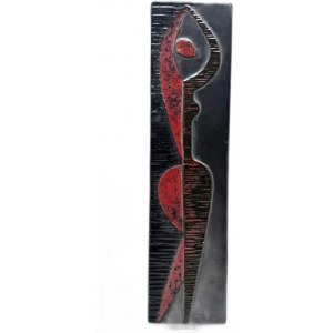 Modernist ceramic plaque '' Woman '' - 1960s