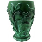 Curt Schlevogt vase - Art Deco, malachite glass with Edelweiss pattern - 1930s
