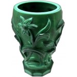 Curt Schlevogt vase - Art Deco, malachite glass with Edelweiss pattern - 1930s