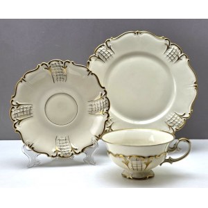Sorau Zary porcelain trio ivory 1925-45