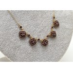 Necklace with garnets - gold-plated silver, pr. 900 - Czechoslovakia 1960s