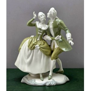 Collector's figurine - Dancing couple - Royal Dux Czechoslovakia 1950s.
