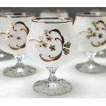 Bohemia set of six hand-decorated cognac glasses early 20th century