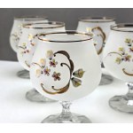 Bohemia set of six hand-decorated cognac glasses early 20th century