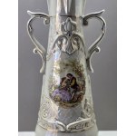 Tall ceramic vase - amphora with genre scene Ukraine 1960s