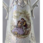 Tall ceramic vase - amphora with genre scene Ukraine 1960s