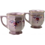 Para kubków z różowej porcelany HC Chodov lata 90-te