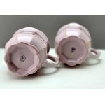 Para kubków z różowej porcelany HC Chodov lata 90-te