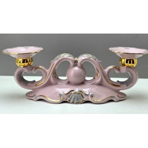 Svícen z růžového porcelánu, HC Chodov - Československo 60. léta 20. století