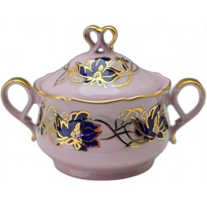 Sugar bowl in pink porcelain - Chodov Czech Republic 1990s