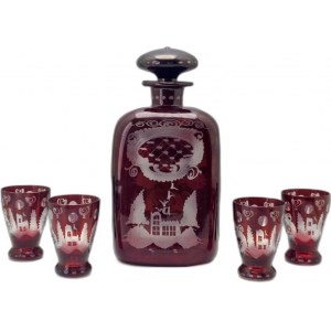 Bohemia Friedrich Egermann 1960s liqueur set