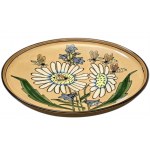 Huge ceramic platter ¶ 50 cm - Ukraine, Lviv 1960s [ bees ].