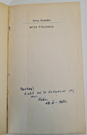 JURANDOT Jersy - MISS POLONIA libretto do operetki Marka Sarta, Wydanie 1 z 1961 roku, ilustrował Lech Zachorski