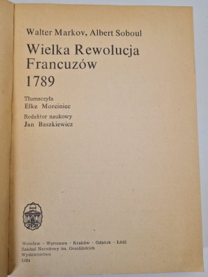 MARKOV, SOBOUL - THE GREAT FRENCH REVOLUTION 1789, ed.1984