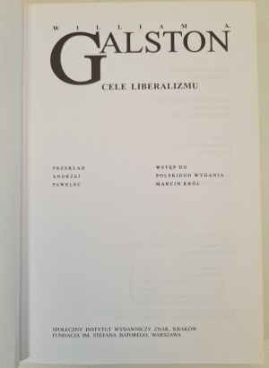GALSTON William - CÍLE LIBERALISMU, vyd. 1999