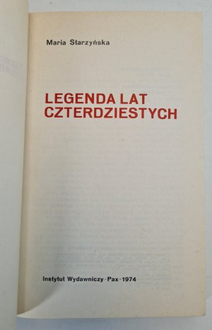 STARZYŃSKA Maria - LEGEND OF THE FOURTEEN YEARS