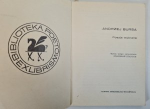 BURSA ANDRZEJ - Poèmes choisis, 1ère édition