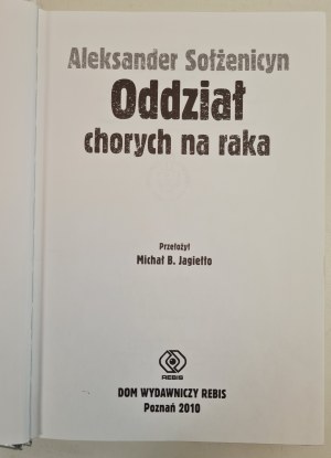 SOŁŻENICYN Aleksander - Oddział chorych na raka