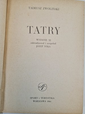 ZWOLIŃSKI Tadeusz- TATRY Przewodnik