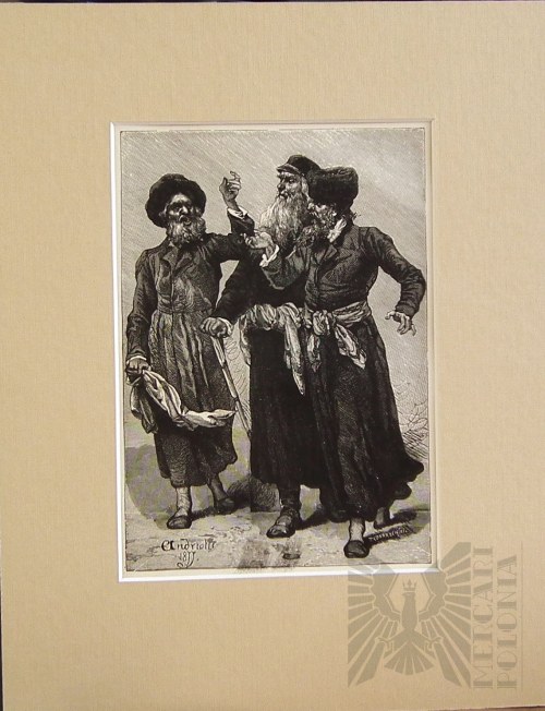 Elwiro ANDRIOLLI (1836-1893), Abram Ezofowicz, Kalman i Kamionke zgorszeni podstępem Meira, 1888 z cyklu Meir Ezofowicz